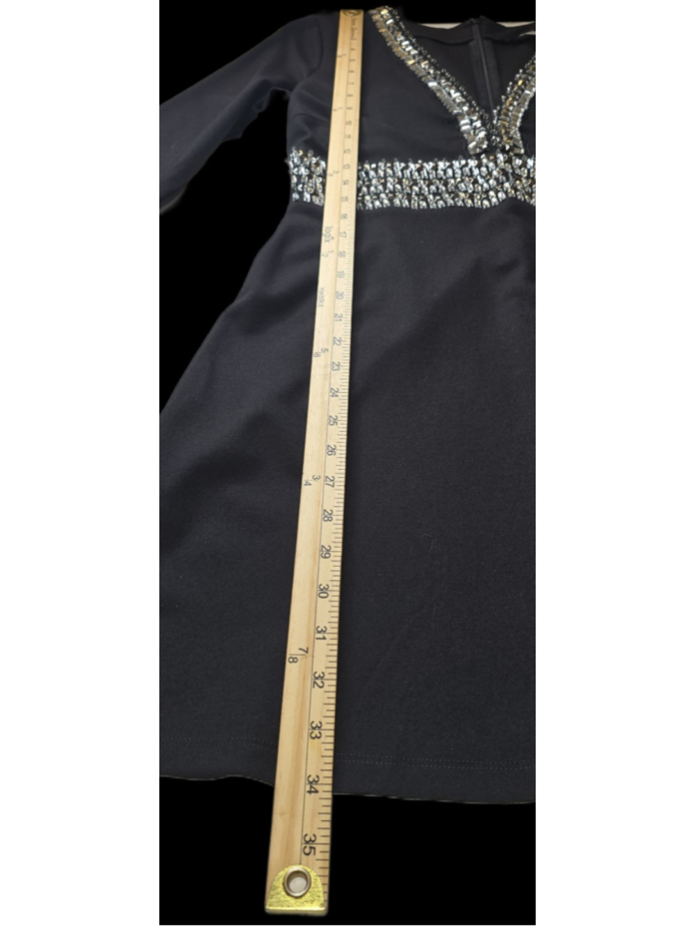 Venus Plunging Neckline Embellished Spring Wedding Guest Dress Wmns 8 Black - Picture 8 of 11